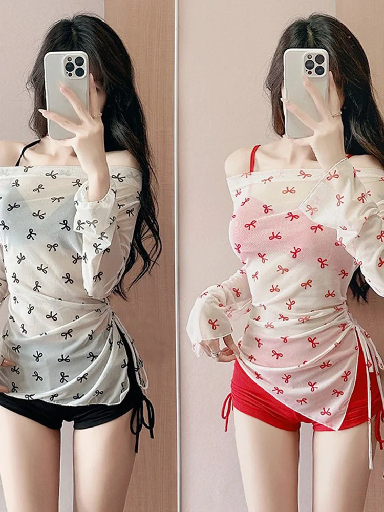 Women's Swimsuit 2025 New Small Chest Korean Style Hot Spring Swimming Suit Split Three Piece Set Ribbon Bow Printed Bikini
Women's Swimsuit 2025 New Small Chest Korean Style Hot Spring Swimming Suit Split Three Piece Set Ribbon Bow Printed Bikini