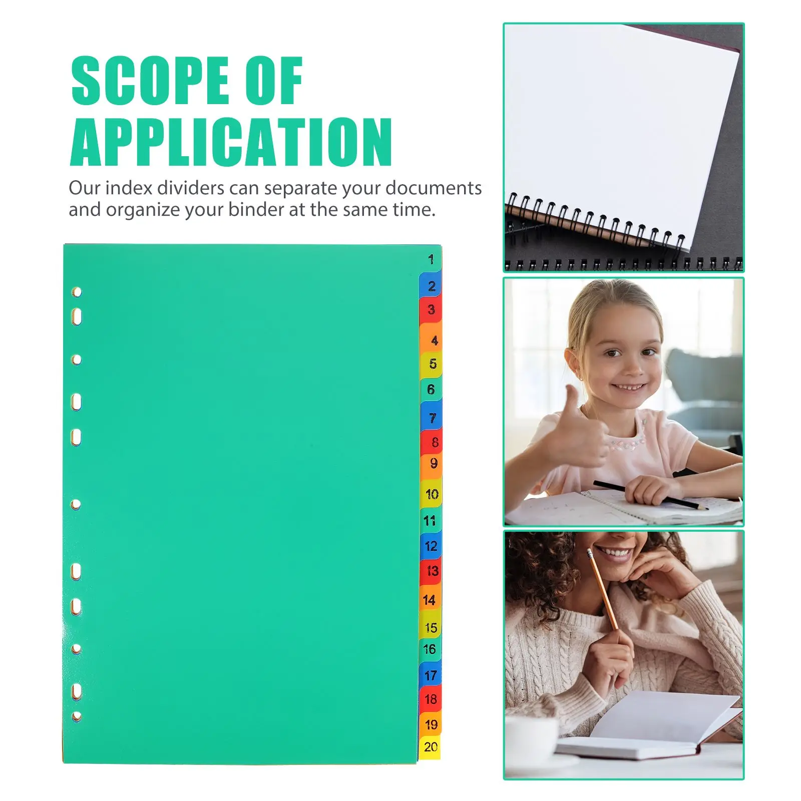 20 Pcs A4 11 Holes Colored Index Dividers File-separated Inner Pages Binder Notebook Office Supplies Plastic Writable
20 Pcs A4 11 Holes Colored Index Dividers File-separated Inner Pages Binder Notebook Office Supplies Plastic Writable
