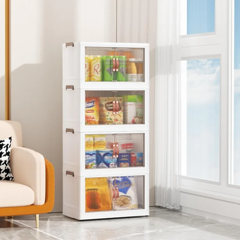 4 Tier Storage Bins with Lids, 34QT Collapsible Plastic Storage BinsFolding Boxes with DoorsStackable Organi
4 Tier Storage Bins with Lids, 34QT Collapsible Plastic Storage BinsFolding Boxes with DoorsStackable Organi