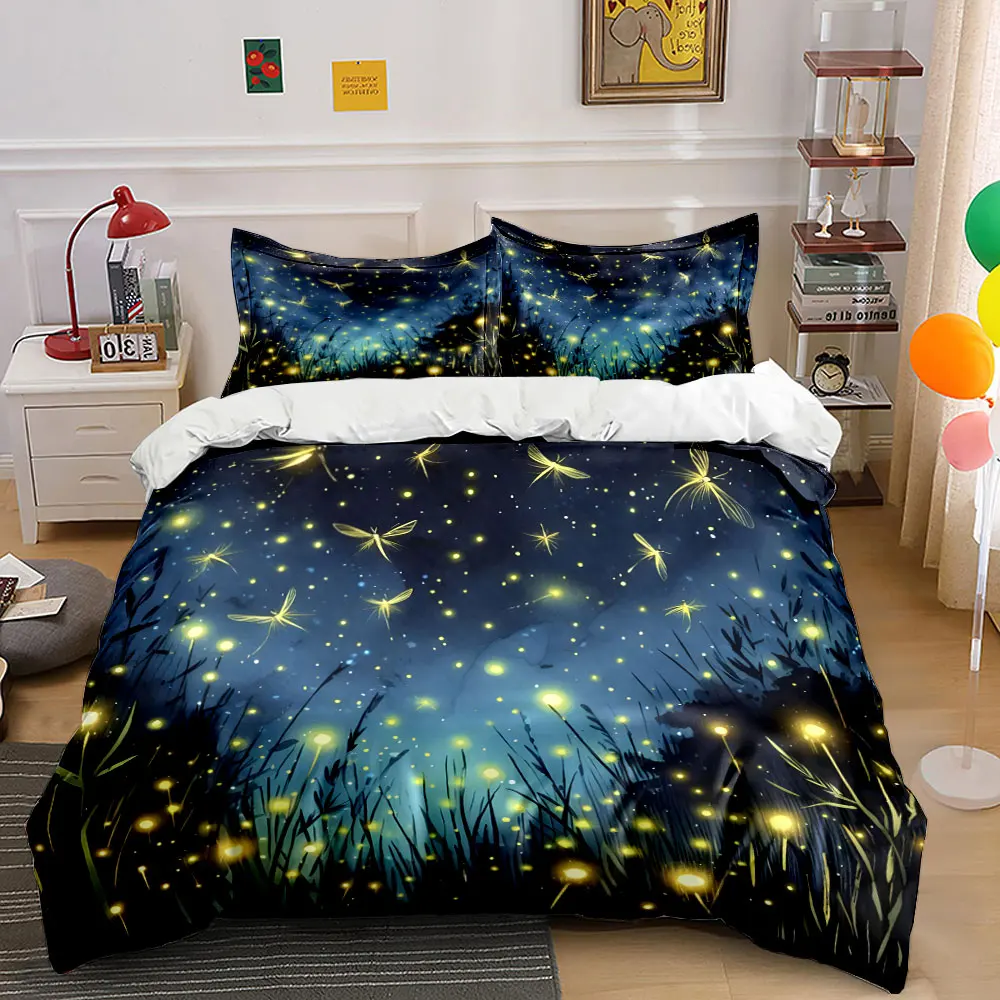 Fireflies under a starry night sky Pattern Duvet Cover Set Digital Print Colorful Polyester Bedding with Zipper Closur for gift
Fireflies under a starry night sky Pattern Duvet Cover Set Digital Print Colorful Polyester Bedding with Zipper Closur for gift