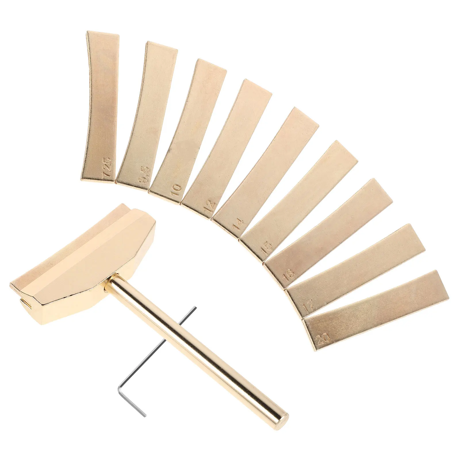 1Set Guitar Fret Press Tool Gold Alloy Heavy-Duty Clamp Interchangeable Brass Radius Inserts for Acoustic Electric Guitar Fret
1Set Guitar Fret Press Tool Gold Alloy Heavy-Duty Clamp Interchangeable Brass Radius Inserts for Acoustic Electric Guitar Fret