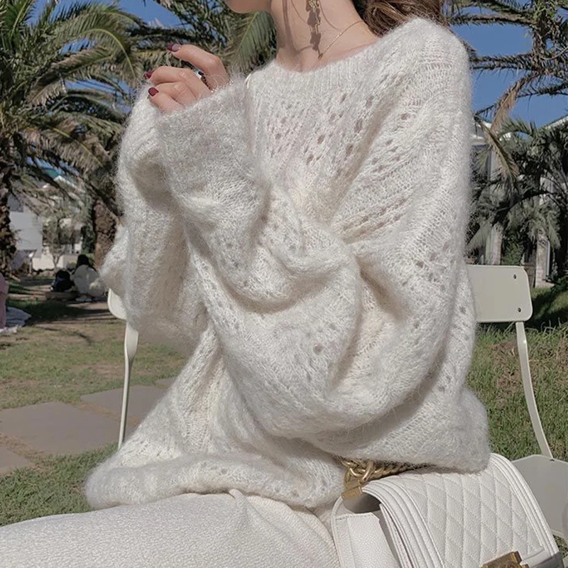 Sweet Pink Hoolow Out Sweaters for Women Lazy Style Loose Thin Knitted Pullover Woman 2025 Spring Cute Long Sleeve Sweare Female
Sweet Pink Hoolow Out Sweaters for Women Lazy Style Loose Thin Knitted Pullover Woman 2025 Spring Cute Long Sleeve Sweare Female