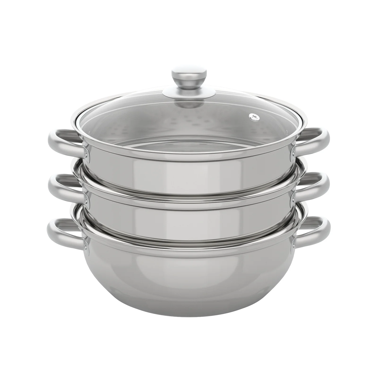 28cm 3-Tier Stainless Steel Steamer Pot with Transparent Glass Lid & Heat-resistant Handles for Home Kitchen, Restaurant, Daily Steaming Cooking
28cm 3-Tier Stainless Steel Steamer Pot with Transparent Glass Lid & Heat-resistant Handles for Home Kitchen, Restaurant, Daily Steaming Cooking