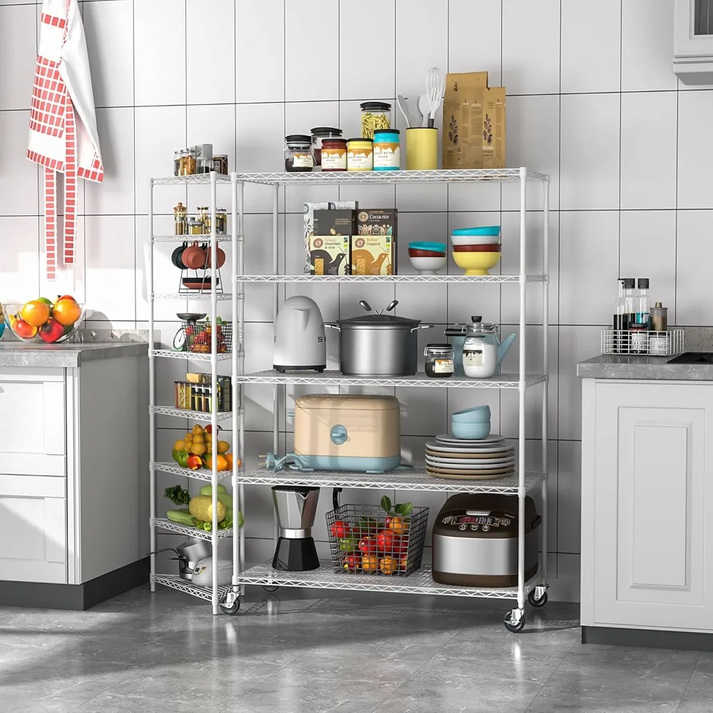 5 Tier Metal Shelf,6000lbs Capacity Heavy Duty Adjustable Storage Rack with Wheels & Shelf Liners Steel Storage Rack
5 Tier Metal Shelf,6000lbs Capacity Heavy Duty Adjustable Storage Rack with Wheels & Shelf Liners Steel Storage Rack