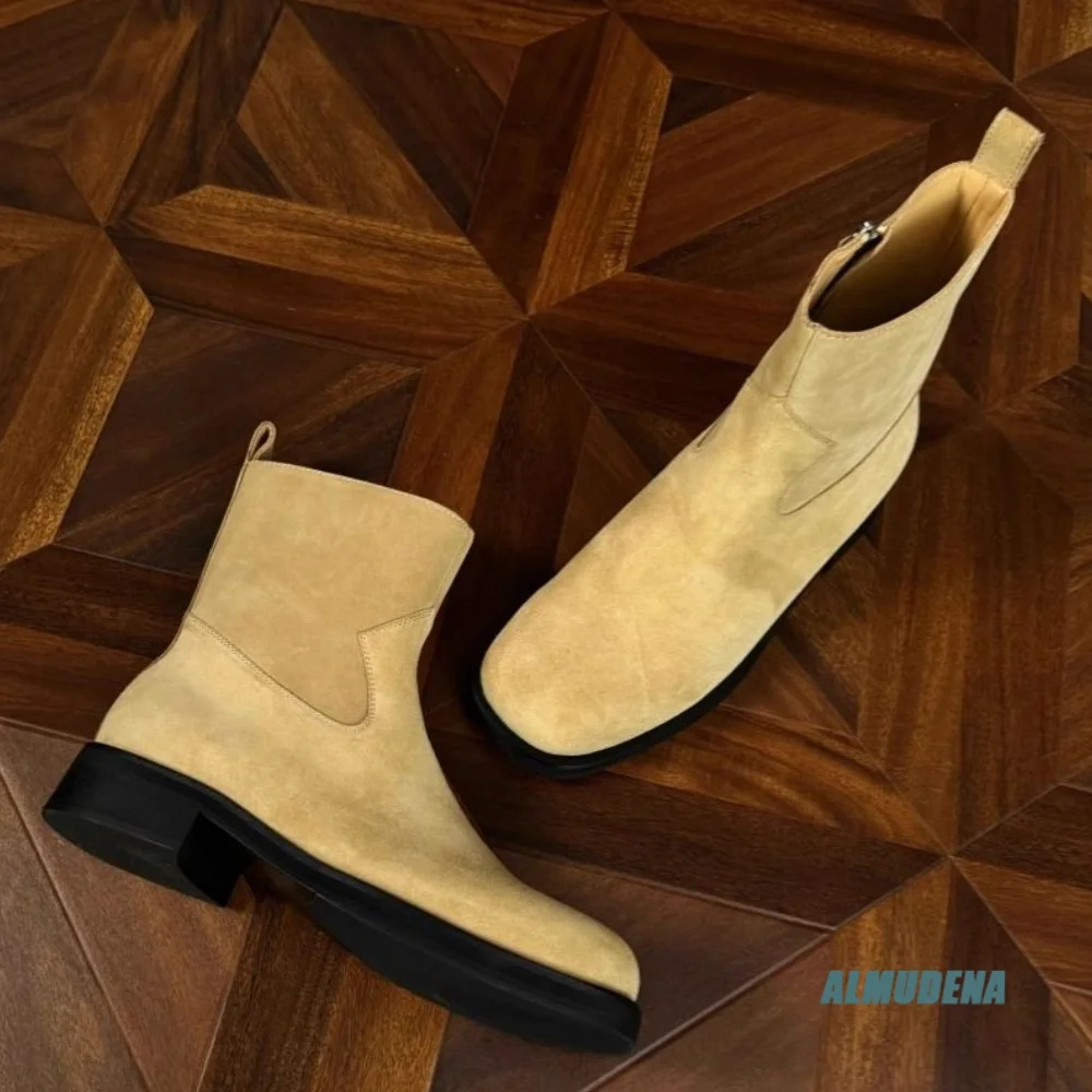 Classic Men High Top Ankle Boots Multi Color Side Zip Low Heel Outdoor Spring Autumn Versatile Simple Daily Casual Short Boots
Classic Men High Top Ankle Boots Multi Color Side Zip Low Heel Outdoor Spring Autumn Versatile Simple Daily Casual Short Boots
