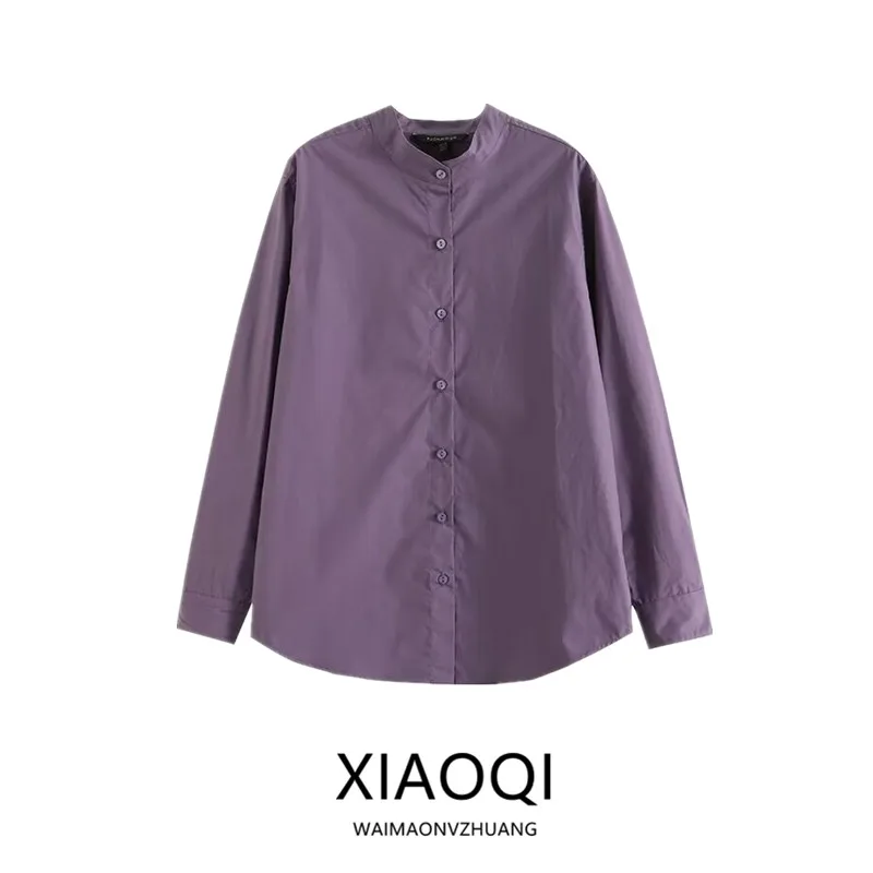 Женский воротник-стойка из чистого хлопка Long Sve Purple irt, осень-зима, Новое поступление, модный универсальный свободный крой
Женский воротник-стойка из чистого хлопка Long Sve Purple irt, осень-зима, Новое поступление, модный универсальный свободный крой