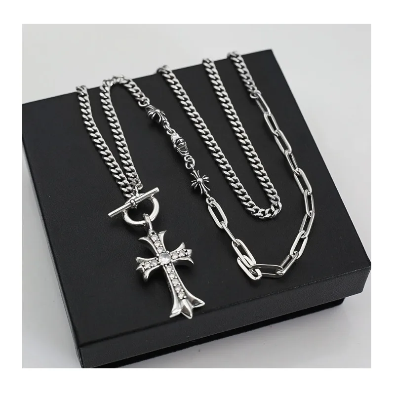 Rock Cyberpunk Cross Splicing Necklace Male and Female Couples Pendant Punk Style Old Craft Short
Rock Cyberpunk Cross Splicing Necklace Male and Female Couples Pendant Punk Style Old Craft Short