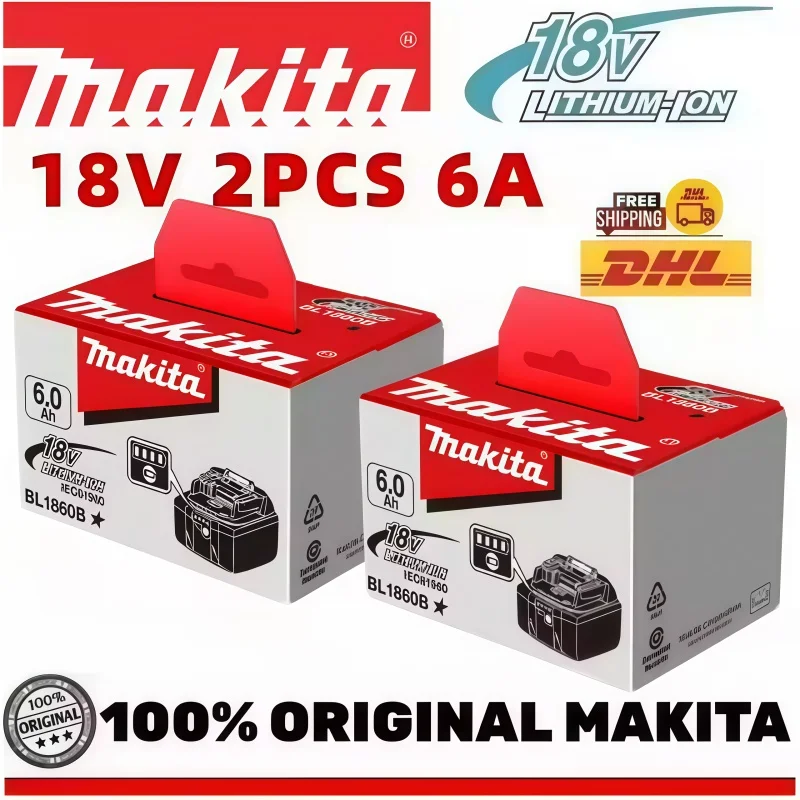 100% Original Makita BL1860B 18V 6.0Ah Battery with LED Power Indicator Extended Runtime for LXT Cordless Tools
100% Original Makita BL1860B 18V 6.0Ah Battery with LED Power Indicator Extended Runtime for LXT Cordless Tools