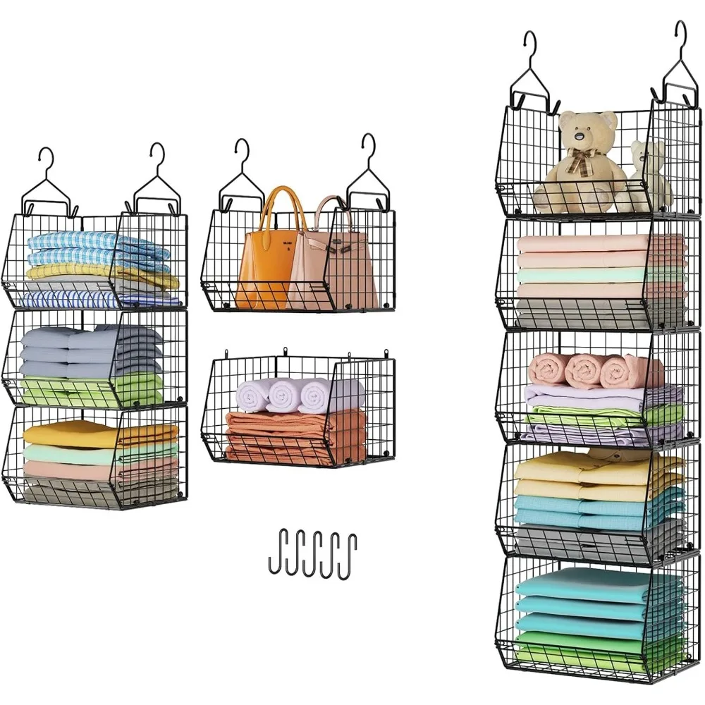 5 Tier Closet Hanging Organizer with Storage Baskets Shelves for Clothing Sweaters Shoes Handbags Accessories
5 Tier Closet Hanging Organizer with Storage Baskets Shelves for Clothing Sweaters Shoes Handbags Accessories