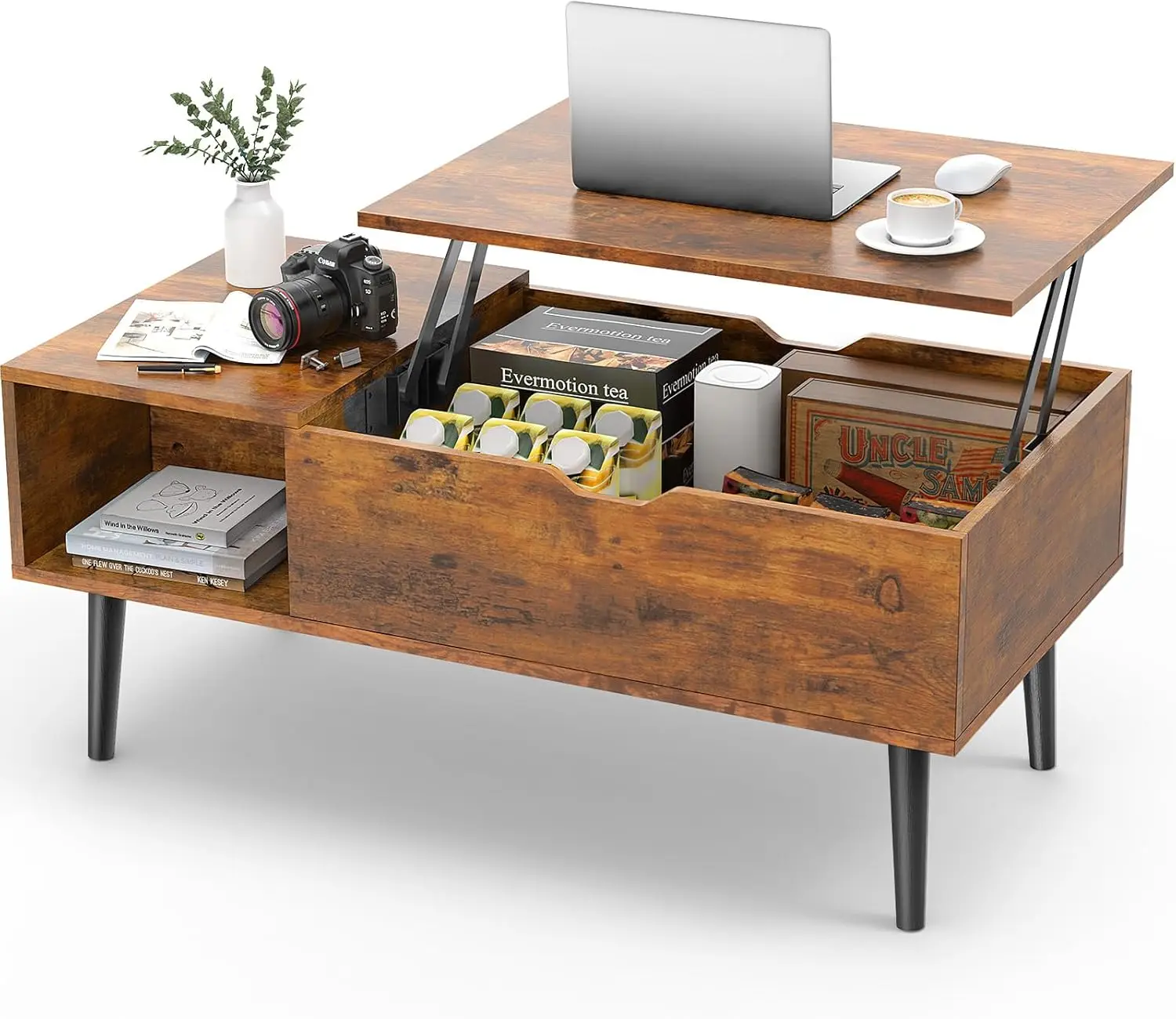 Sweetcrispy Coffee Table Brown, Lift Top Coffee Tables For Living Room, Small Rising Wooden Dining Center Tables With Storage
Sweetcrispy Coffee Table Brown, Lift Top Coffee Tables For Living Room, Small Rising Wooden Dining Center Tables With Storage