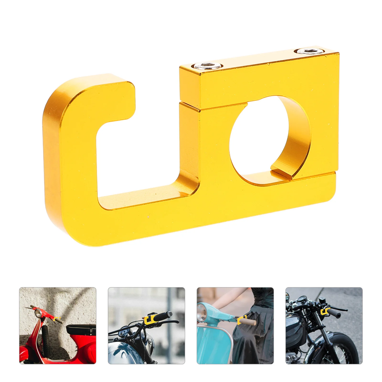 Motorcycle Handlebar Hook Durable Aluminum Alloy Bag Hook Golden for Bicycle Electric Scooter Motorcycle Hangers
Motorcycle Handlebar Hook Durable Aluminum Alloy Bag Hook Golden for Bicycle Electric Scooter Motorcycle Hangers