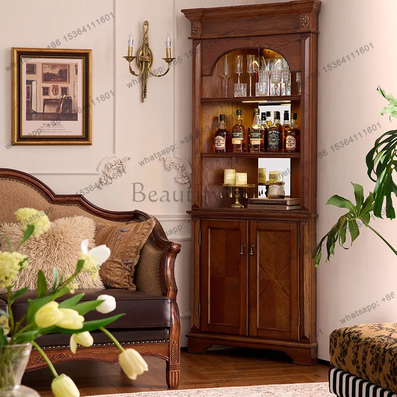 American retro solid wood display corner triangular cabinet living room dining side cabinet
American retro solid wood display corner triangular cabinet living room dining side cabinet