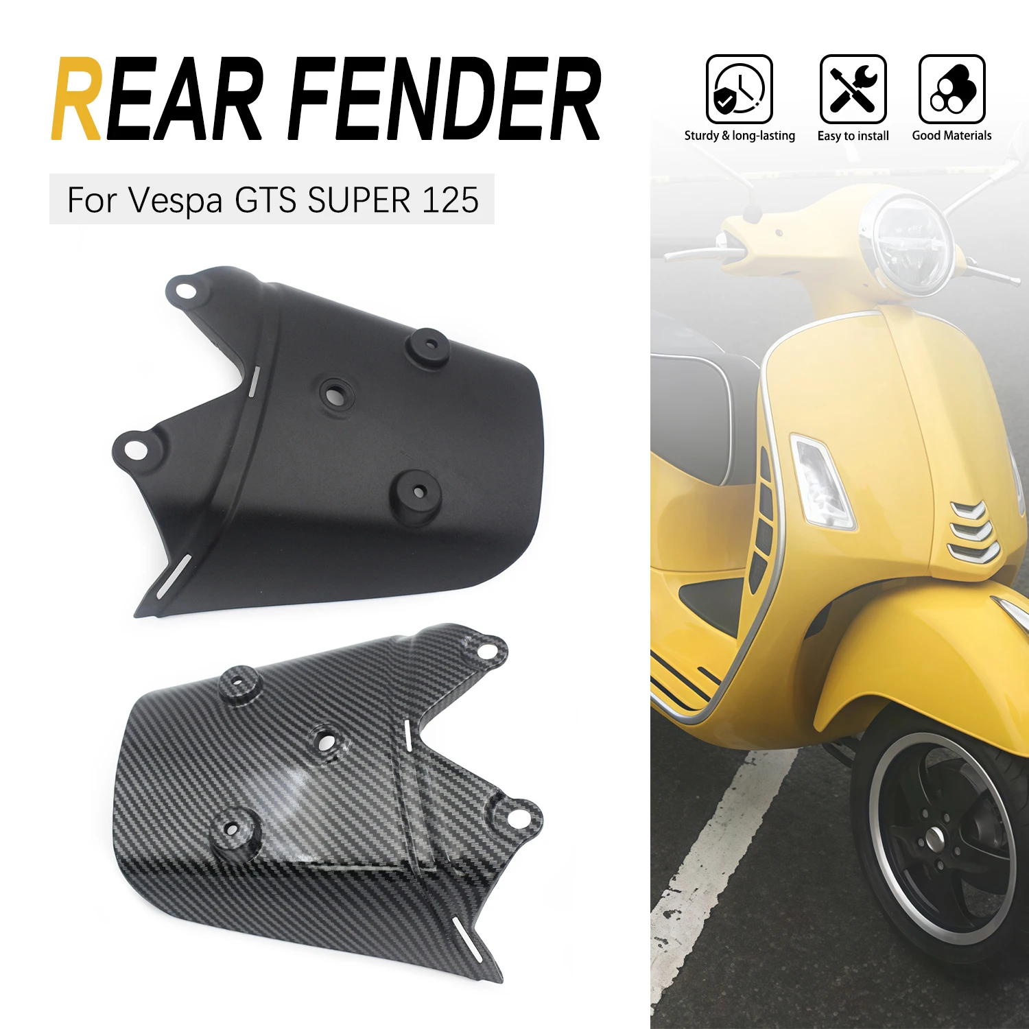 For PIAGGIO VESPA GTS 125 150 300 SUPER 4V IGET SPORT IE TOURING 2014-2018 Motorcycle Parts Rear Fender Extension
For PIAGGIO VESPA GTS 125 150 300 SUPER 4V IGET SPORT IE TOURING 2014-2018 Motorcycle Parts Rear Fender Extension