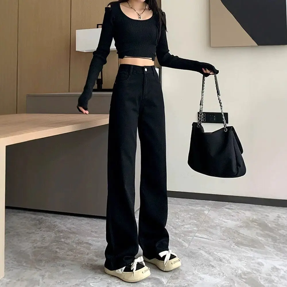 High Waist Wide Leg Jeans Women's Casual Straight Cut Slimming High Lengthening Spring Autumn New Style Korean Version
High Waist Wide Leg Jeans Women's Casual Straight Cut Slimming High Lengthening Spring Autumn New Style Korean Version