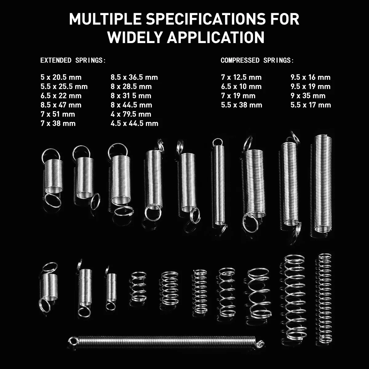 200Pcs Spring Assortment Extension Springs Spiral Galvanized Steel Replacement for Automotive Appliances Electronics Tools
200Pcs Spring Assortment Extension Springs Spiral Galvanized Steel Replacement for Automotive Appliances Electronics Tools