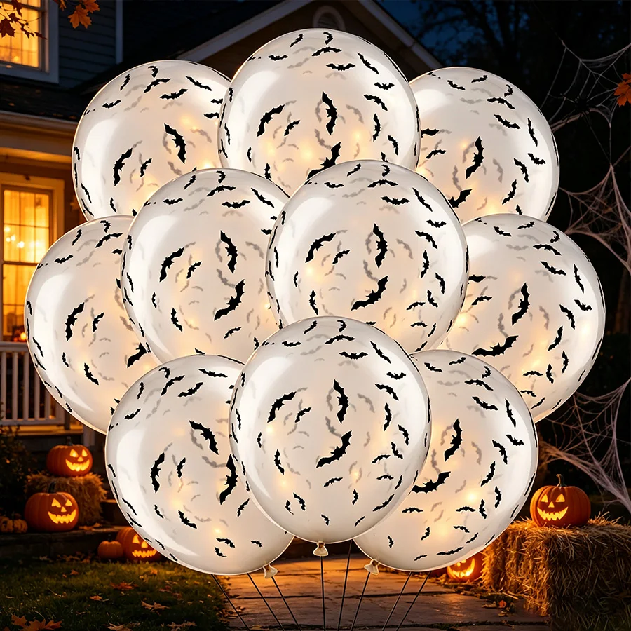10/20Pcs Halloween Bat Printed Latex Balloons For Halloween Holiday Events Party Favors Supplies Home Indoor Outdoor Decoration
10/20Pcs Halloween Bat Printed Latex Balloons For Halloween Holiday Events Party Favors Supplies Home Indoor Outdoor Decoration