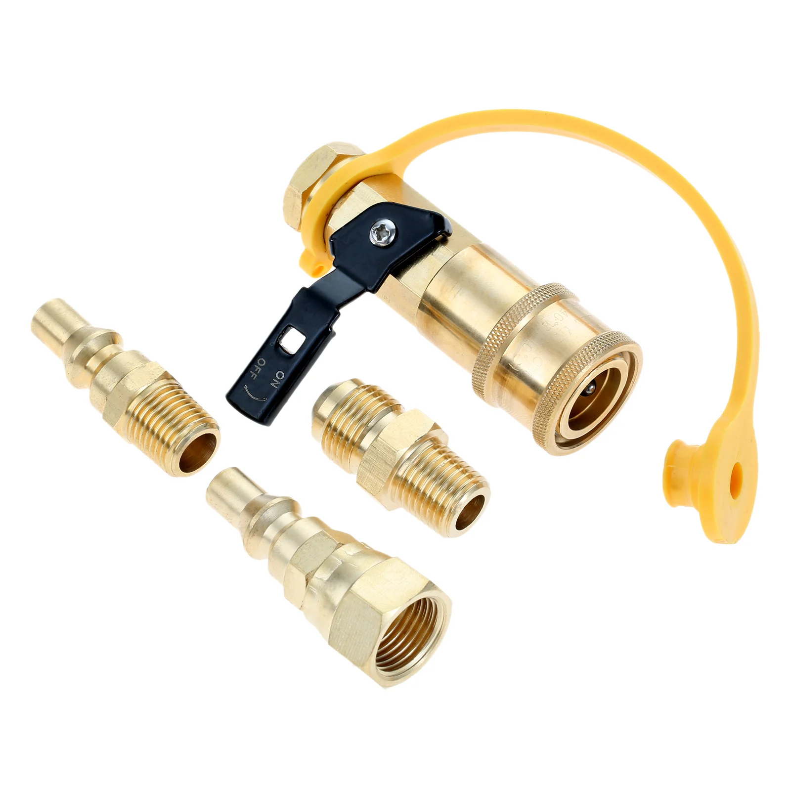 4pcs/set 1/4" RV Quick Connect Propane Adapter Shutoff Valve Full Flow Plug 3/8" Male Flare Fitting to Quick-Release Connection
4pcs/set 1/4" RV Quick Connect Propane Adapter Shutoff Valve Full Flow Plug 3/8" Male Flare Fitting to Quick-Release Connection