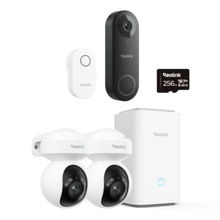 Home Hub for outdoor use with wired E1 Plus WiFi doorbell, white metal housing, 5MP camera, 24/7 offline recording via local st
Home Hub for outdoor use with wired E1 Plus WiFi doorbell, white metal housing, 5MP camera, 24/7 offline recording via local st