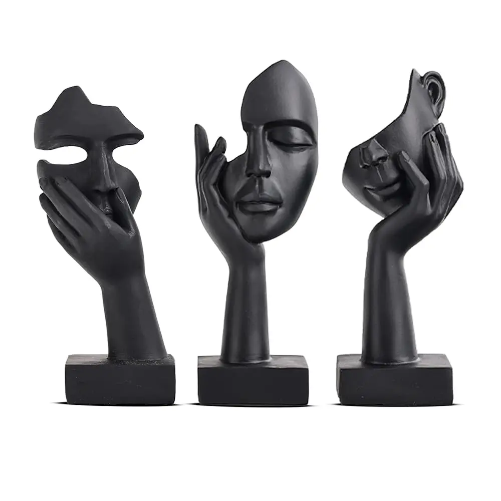 3 Pcs Thinker Small Statue Set - Bla Home Accent Art Woman Face Abstract Sculpture For Living Room Shelf Coffee Table Office
3 Pcs Thinker Small Statue Set - Bla Home Accent Art Woman Face Abstract Sculpture For Living Room Shelf Coffee Table Office