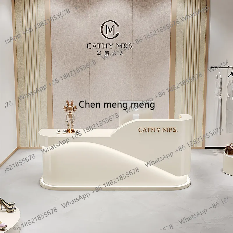Beauty salon reception table Clothing store checkout page Simple and modern, corner curved custom bar
Beauty salon reception table Clothing store checkout page Simple and modern, corner curved custom bar