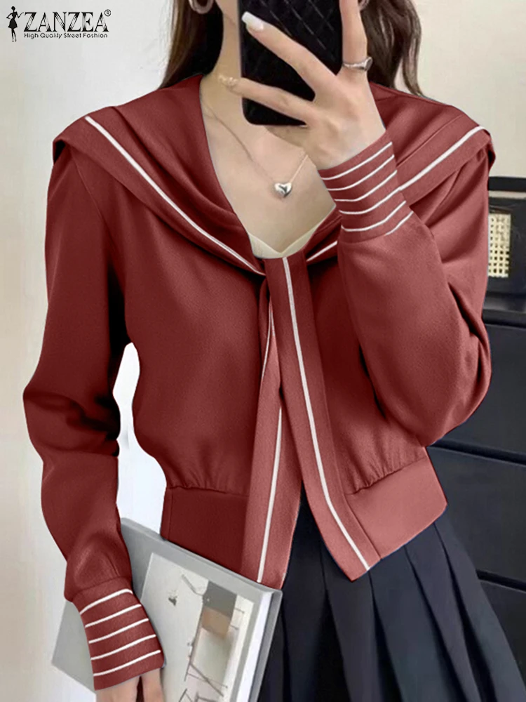 ZANZEA Fashion Long Sleeve Cardigans Women Striped Shirts 2025 Spring Cardigan Soilor Collar Casual Open Stitch Vintage Tops
ZANZEA Fashion Long Sleeve Cardigans Women Striped Shirts 2025 Spring Cardigan Soilor Collar Casual Open Stitch Vintage Tops