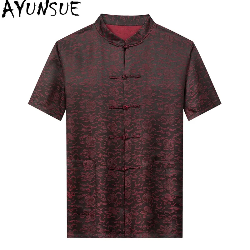 AYUNSUE 65% Mulberry Silk Shirts for Men Short-sleeved Tops Summer Outfit Retro Chinese-style Silk Shirt Man Clothing рубашки
AYUNSUE 65% Mulberry Silk Shirts for Men Short-sleeved Tops Summer Outfit Retro Chinese-style Silk Shirt Man Clothing рубашки