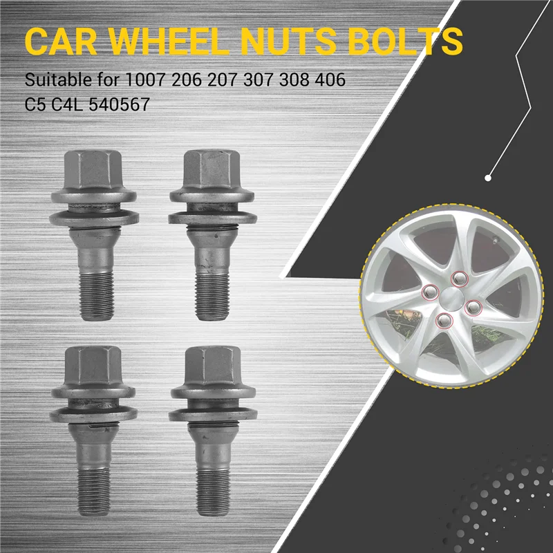 4Pcs 17Mm Car Wheel Nuts Bolts Flat Seat For 206 308 3008 207 CC SW 508 Citroen C5 C4L 540567
4Pcs 17Mm Car Wheel Nuts Bolts Flat Seat For 206 308 3008 207 CC SW 508 Citroen C5 C4L 540567