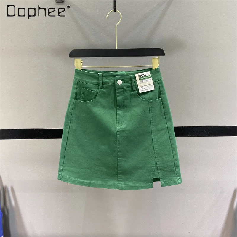 Korean Fashion Irregular High Waist Labeling Denim Skirt for Women 2023 Summer New Clothing Elastic Slim Split Hip Short Skirts
Korean Fashion Irregular High Waist Labeling Denim Skirt for Women 2023 Summer New Clothing Elastic Slim Split Hip Short Skirts