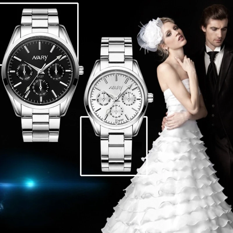 Часы для пар, модные мужские и женские кварцевые часы со стальной полосой
Часы для пар, модные мужские и женские кварцевые часы со стальной полосой