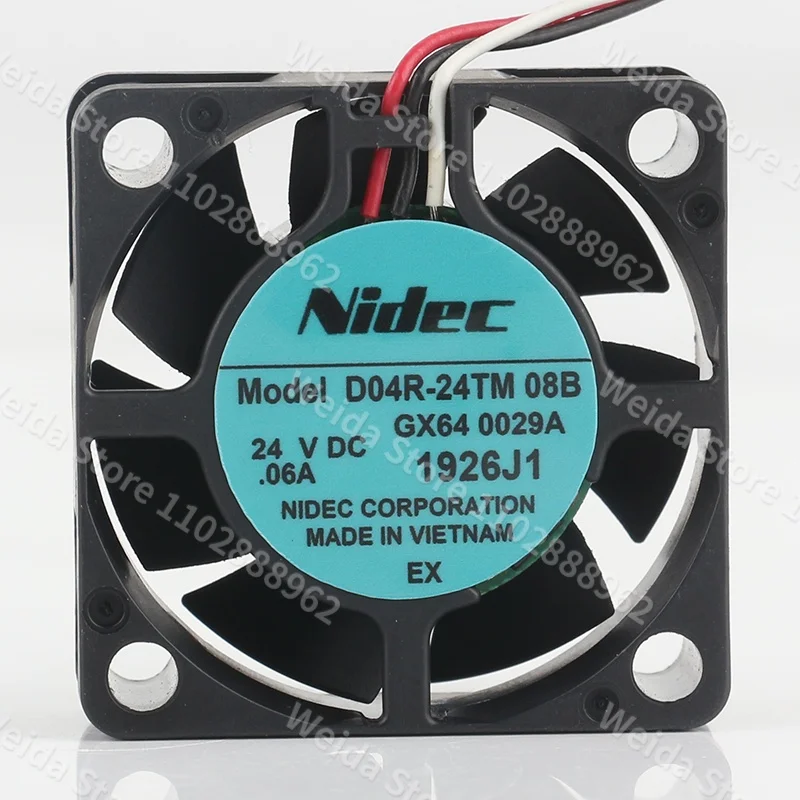 Nidec DC 24V 0.06A 4CM Quiet small copier machine 40X40X15MM industrial computer D04R-24TM 08B cooling fan
Nidec DC 24V 0.06A 4CM Quiet small copier machine 40X40X15MM industrial computer D04R-24TM 08B cooling fan