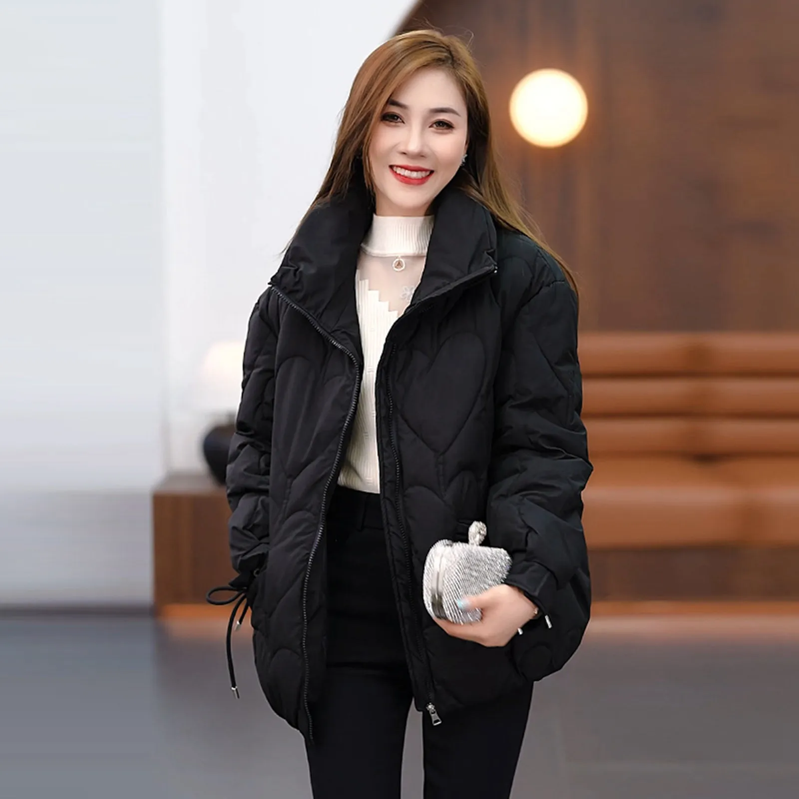 Women's Winter Thickened Down Jacket Zipper Thermal Coat Lightweight Stretchy Lapel Warm Jacket Female Outerwear Warm Parka
Women's Winter Thickened Down Jacket Zipper Thermal Coat Lightweight Stretchy Lapel Warm Jacket Female Outerwear Warm Parka