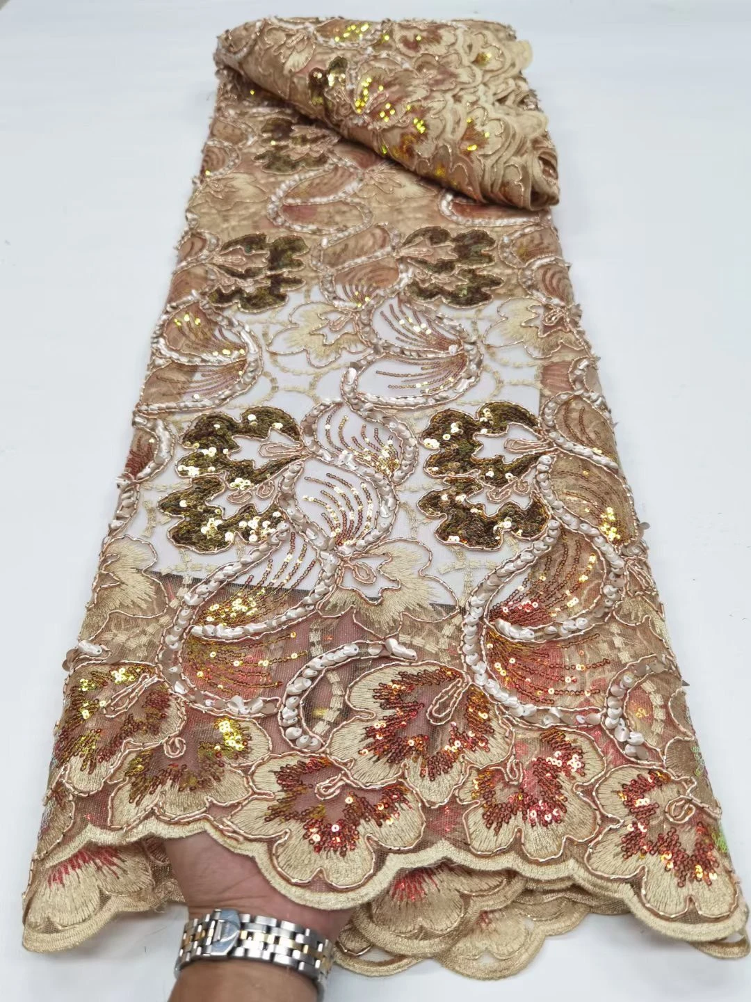 Sequence Beads Lace Fabric Nigerian Lace Fabric 2023 Embroidery Mesh Lace Fabric Beaded African Wedding Lace Fabric QX072
Sequence Beads Lace Fabric Nigerian Lace Fabric 2023 Embroidery Mesh Lace Fabric Beaded African Wedding Lace Fabric QX072