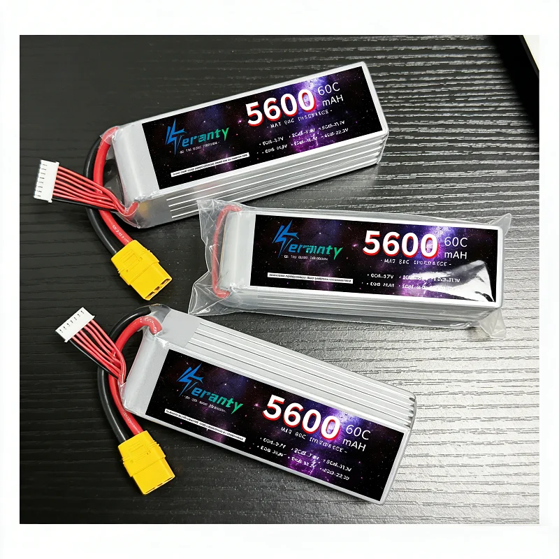 60C 6S 22.2V 5600mAh Lipo Battery With EC5/XT60/T/TRX/XT90 Plug For FPV Drone RC Quadcopter Helicopter Lithium Battery
60C 6S 22.2V 5600mAh Lipo Battery With EC5/XT60/T/TRX/XT90 Plug For FPV Drone RC Quadcopter Helicopter Lithium Battery
