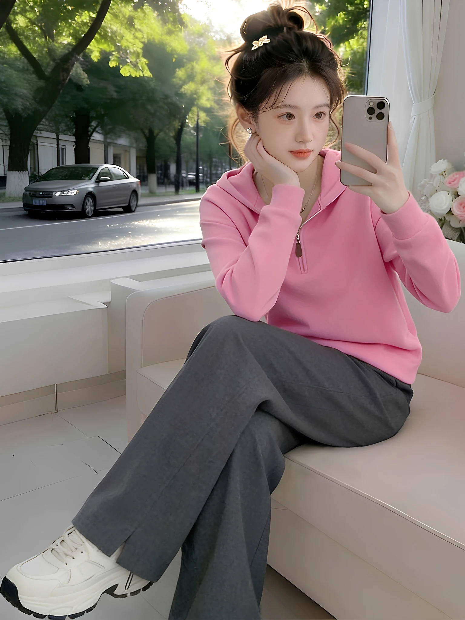 Spring 2026 Anti-Aging Women's Pink Sweatshirt Wide Leg Pants Casual Sportswear Set Elegant Soft Fashionable Commute Style
Spring 2026 Anti-Aging Women's Pink Sweatshirt Wide Leg Pants Casual Sportswear Set Elegant Soft Fashionable Commute Style