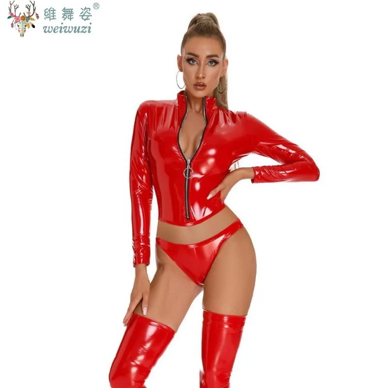 Sexy Adult Women Tights Top Underwear Erotic Set Wet Shiny Zipper PU Leather Club NightClub Rave Party Stage Perfermance Costume
Sexy Adult Women Tights Top Underwear Erotic Set Wet Shiny Zipper PU Leather Club NightClub Rave Party Stage Perfermance Costume