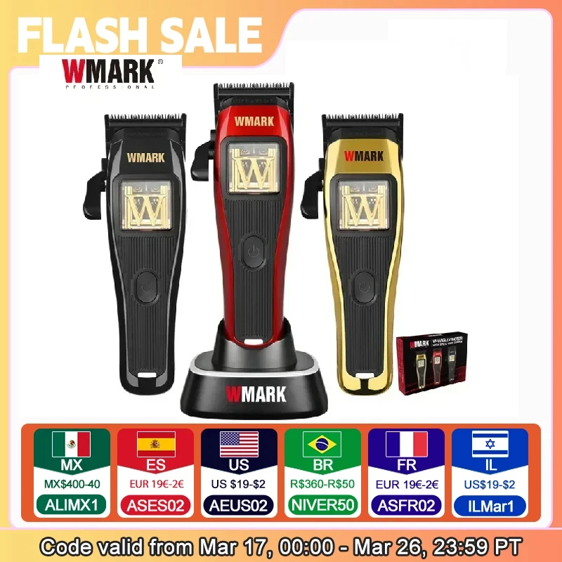 WMARK NG-X1 Professional Hair Clippers For Men,Microchipped Magnetic Motor 10000RPM 9V Motor with Charge Stand,Cordless Cutter
WMARK NG-X1 Professional Hair Clippers For Men,Microchipped Magnetic Motor 10000RPM 9V Motor with Charge Stand,Cordless Cutter
