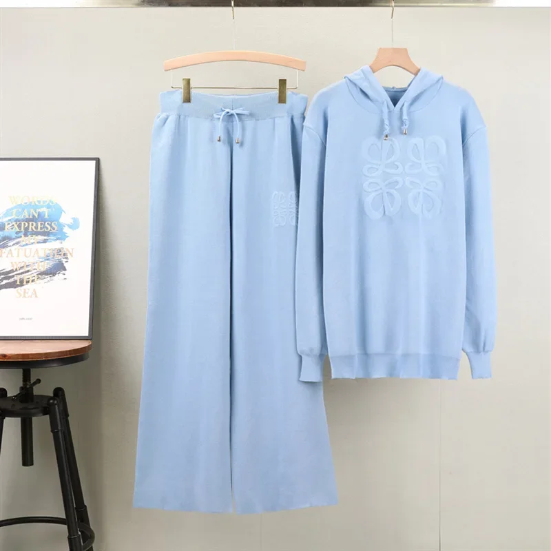 Hooded knitted sweater set women's spring new lazy style fashion age-reducing wide-leg pants two-piece set
Hooded knitted sweater set women's spring new lazy style fashion age-reducing wide-leg pants two-piece set