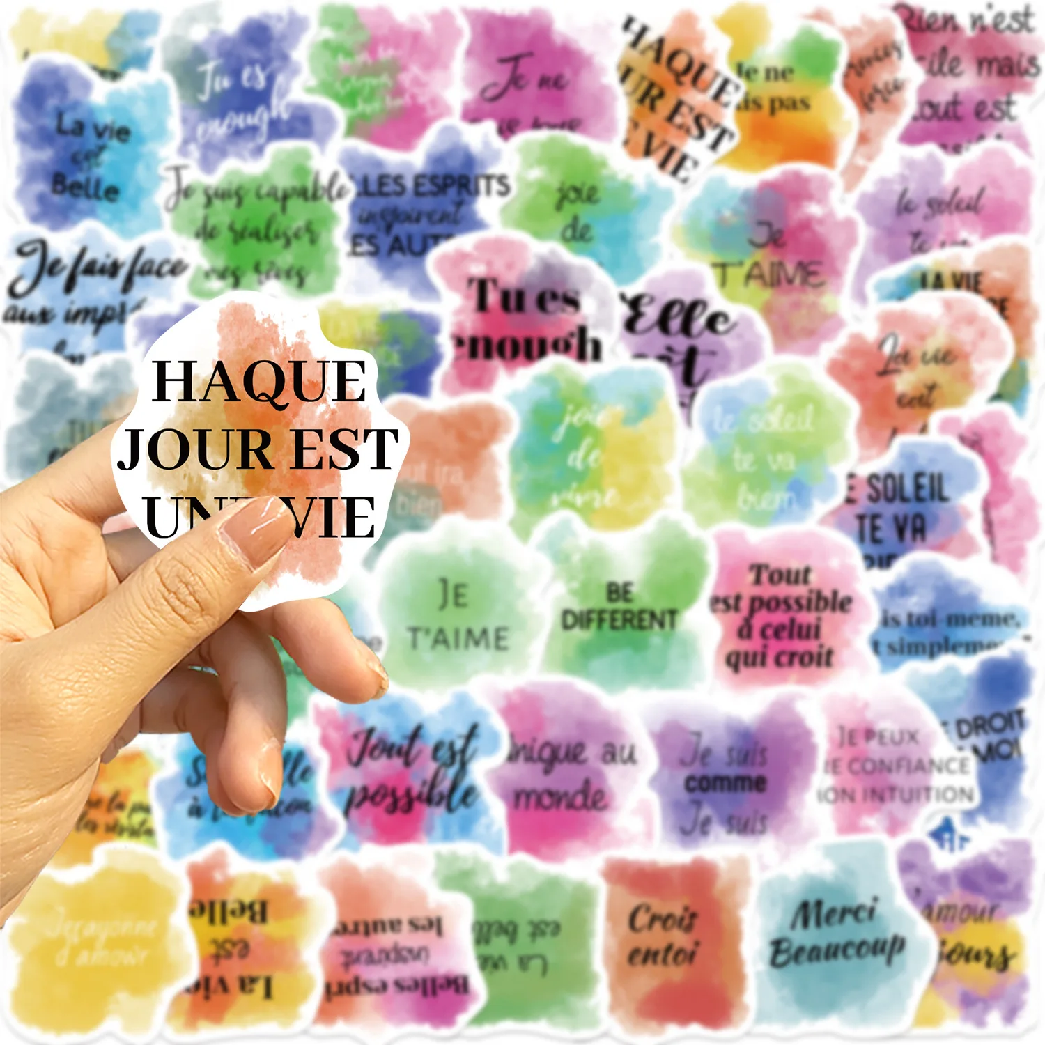 10/50PCS Inspirational French Graffiti Stickers Color Decals Watercolor Style Decoration Laptop Guitar Car Bike Cartoon Kids Toy
10/50PCS Inspirational French Graffiti Stickers Color Decals Watercolor Style Decoration Laptop Guitar Car Bike Cartoon Kids Toy