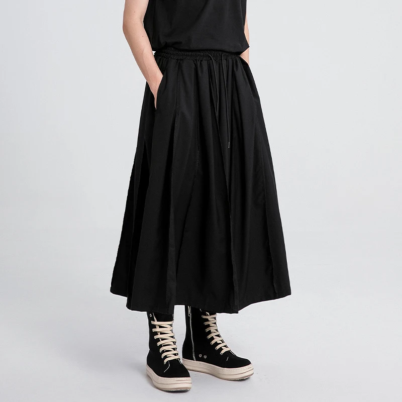 New Men'S Trousers, High-Waisted Loose Pleated Casual Wide-Leg Pants, Black Trendy Cropped Trousers
New Men'S Trousers, High-Waisted Loose Pleated Casual Wide-Leg Pants, Black Trendy Cropped Trousers