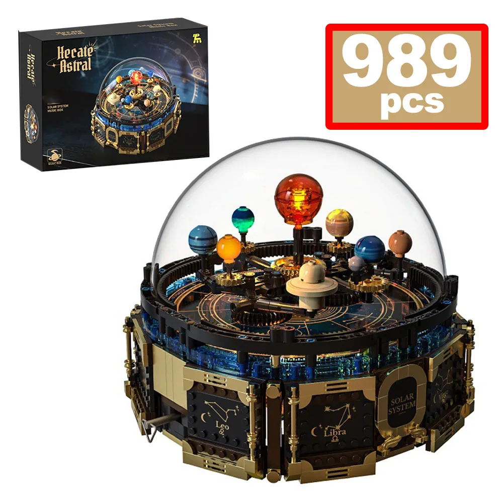 989PCS Solar System Music Box Building Blocks Set Rotating Model with Light Assemble Brick STEM Educational Science Gift Toys
989PCS Solar System Music Box Building Blocks Set Rotating Model with Light Assemble Brick STEM Educational Science Gift Toys