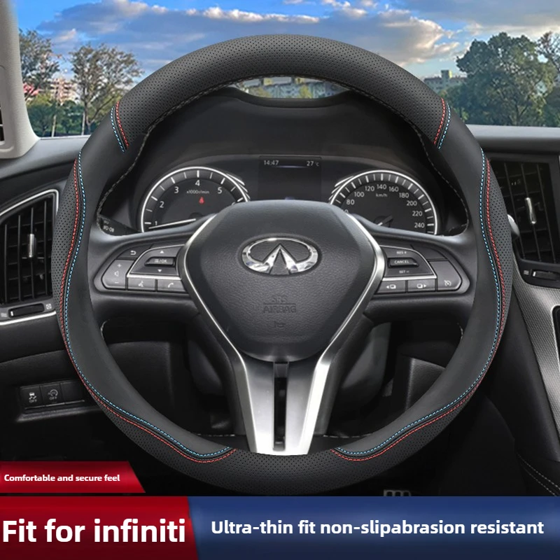 Leather Car Steering Wheel Cover for Infiniti Q50 G37 Fx35 Fx37 Qx70 Q60 Q70 G35 Q30 QX80 QX30 QX50 G25 QX60 QX56 Q50s 2025
Leather Car Steering Wheel Cover for Infiniti Q50 G37 Fx35 Fx37 Qx70 Q60 Q70 G35 Q30 QX80 QX30 QX50 G25 QX60 QX56 Q50s 2025