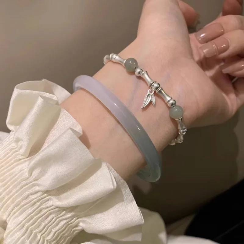 New 925 Sterling Silver Bamboo Jade White Green Elegant Bracelet Bangle For Woman Girl Fashion Jewelry Gift Dropship Wholesale
New 925 Sterling Silver Bamboo Jade White Green Elegant Bracelet Bangle For Woman Girl Fashion Jewelry Gift Dropship Wholesale