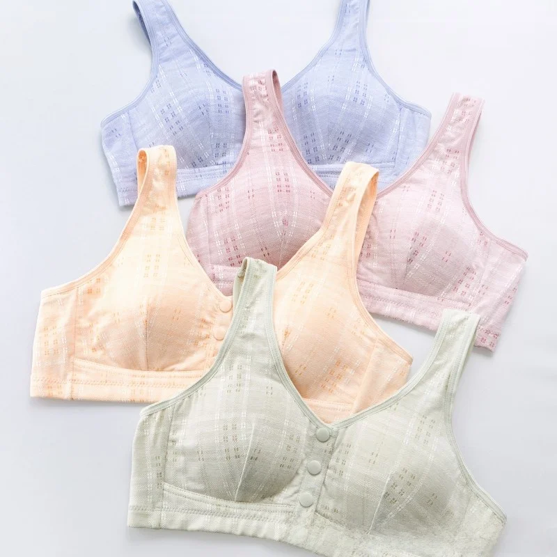 Mom's Underwear Women's Front Button Bra Steel Ring Middle-Aged Vest Style Large Size Bra Summer Thin Cotton 100% Home Clothes
Mom's Underwear Women's Front Button Bra Steel Ring Middle-Aged Vest Style Large Size Bra Summer Thin Cotton 100% Home Clothes