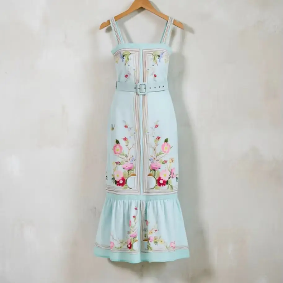 Elegant Light Blue Floral Print Midi Dress Women Summer Sleeveless Spaghetti Strap A-Line Beach Vacation Sundress Casual Chic
Elegant Light Blue Floral Print Midi Dress Women Summer Sleeveless Spaghetti Strap A-Line Beach Vacation Sundress Casual Chic
