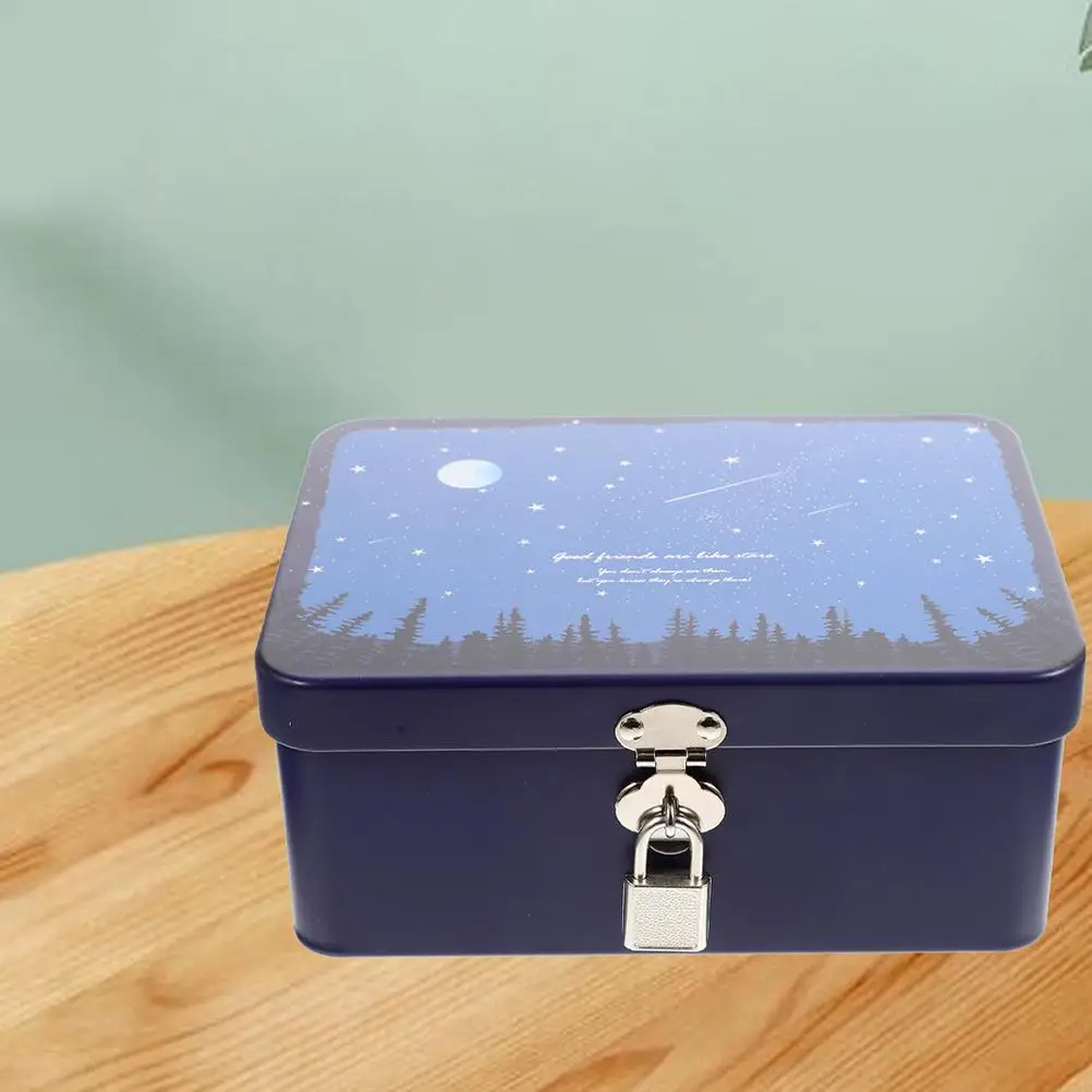 Retro Tinplate Large Capacity Storage for Jewelry Candy Tea Desktop Organizer Blue Tinplate Keepsake Box Color Metal Lock
Retro Tinplate Large Capacity Storage for Jewelry Candy Tea Desktop Organizer Blue Tinplate Keepsake Box Color Metal Lock