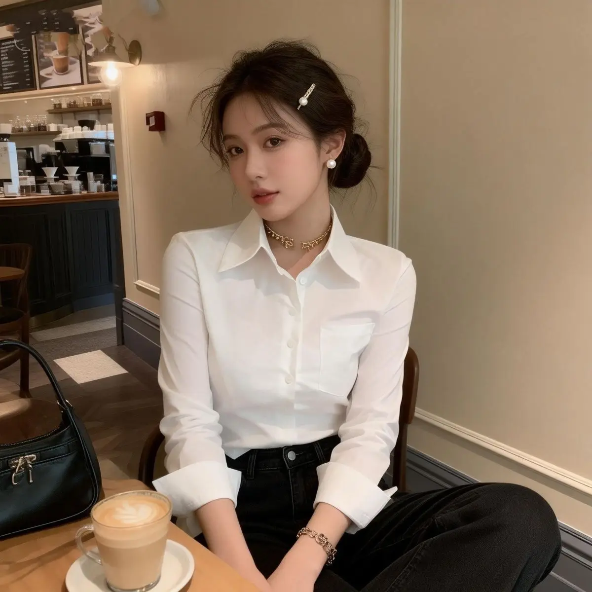 Spring Pure Desire Sexy ort White irt Women's Long Sve Waist-Cinching Front Desk Work orm Slimming Office Wear
Spring Pure Desire Sexy ort White irt Women's Long Sve Waist-Cinching Front Desk Work orm Slimming Office Wear