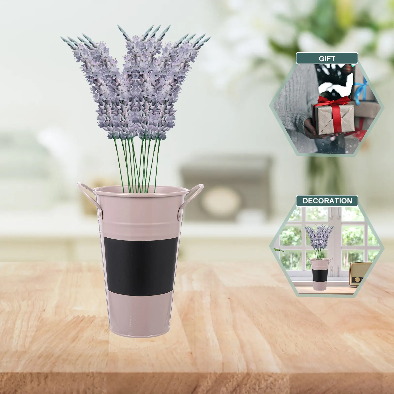 Iron Bucket Vase Retro Flower Pot Tin Planter H for Office Balcony Living Room Decor Small Blackboard Style Farmhouse Trash
Iron Bucket Vase Retro Flower Pot Tin Planter H for Office Balcony Living Room Decor Small Blackboard Style Farmhouse Trash