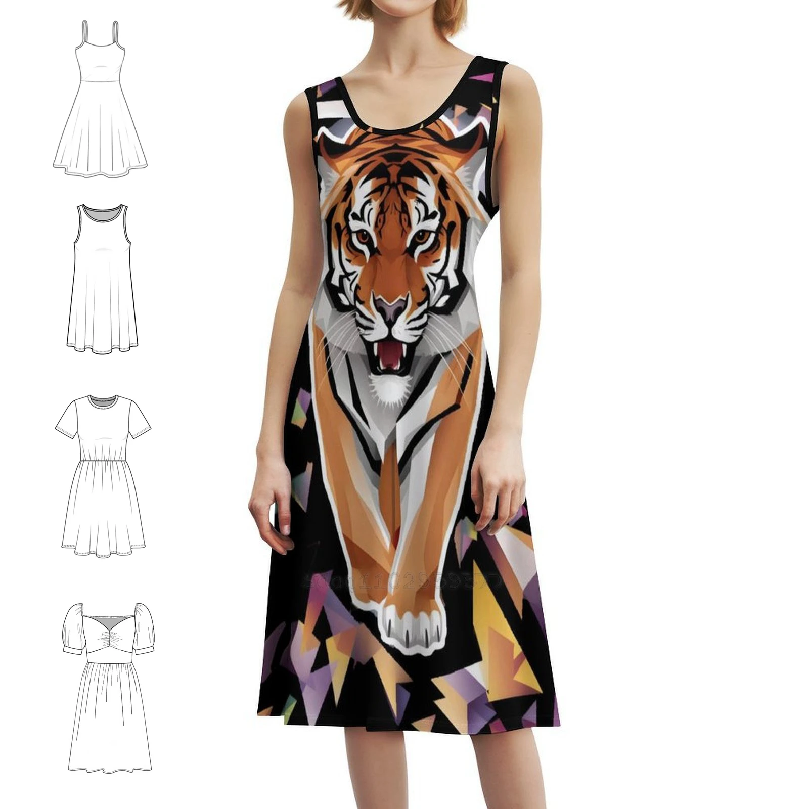 Богемное платье без рукавов с геометрическим тигром и несколькими принтами, пляжное праздничное платье для отдыха, геометрический тигр, абстрактное искусство, животное
Богемное платье без рукавов с геометрическим тигром и несколькими принтами, пляжное праздничное платье для отдыха, геометрический тигр, абстрактное искусство, животное