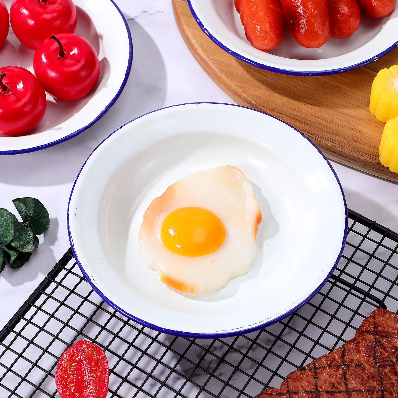 4 Pcs Style Enamel Plates Sturdy Fruit Snack Dessert Plates Decorative Container Kitchen Bar Tableware Set
4 Pcs Style Enamel Plates Sturdy Fruit Snack Dessert Plates Decorative Container Kitchen Bar Tableware Set