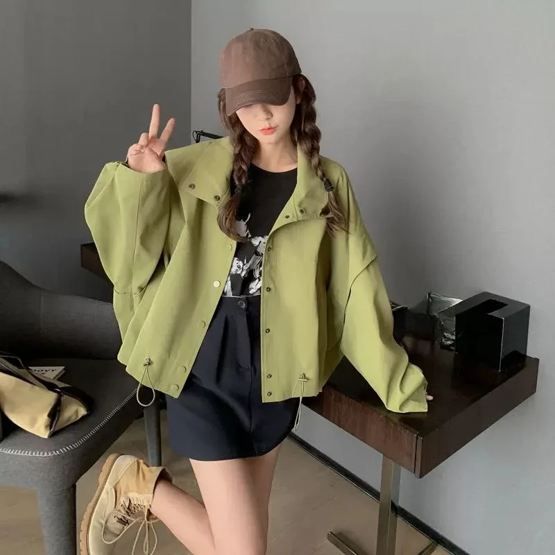 Fashion Green Jacket Women Spring Autumn New Korean Style Niche Unique Design Stand Up Collar Jacket Top
Fashion Green Jacket Women Spring Autumn New Korean Style Niche Unique Design Stand Up Collar Jacket Top